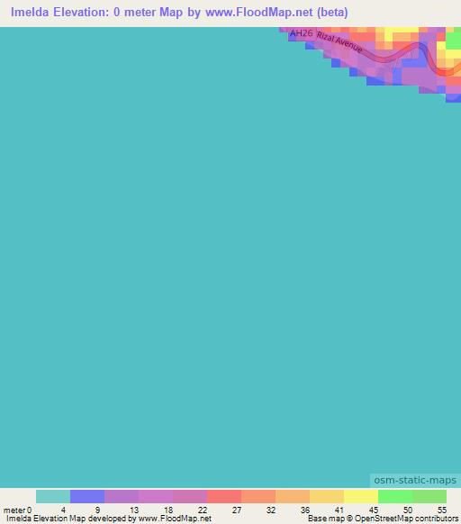 Imelda,Philippines Elevation Map