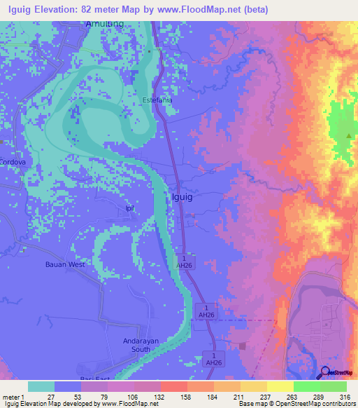Iguig,Philippines Elevation Map