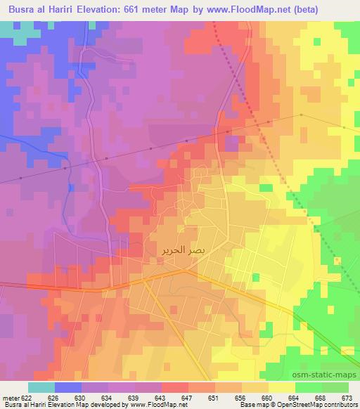 Busra al Hariri,Syria Elevation Map