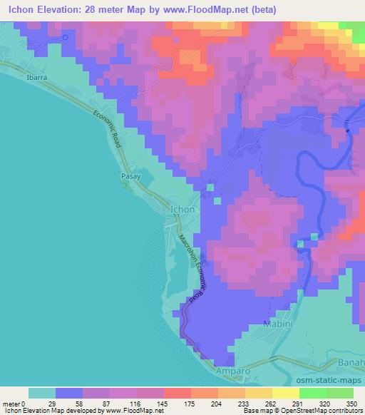 Ichon,Philippines Elevation Map