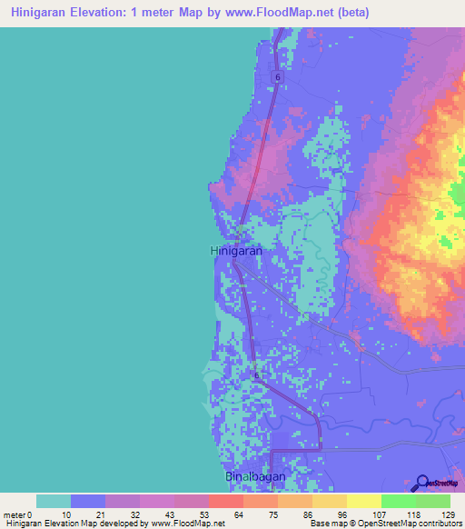 Hinigaran,Philippines Elevation Map