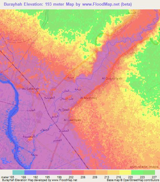 Burayhah,Syria Elevation Map