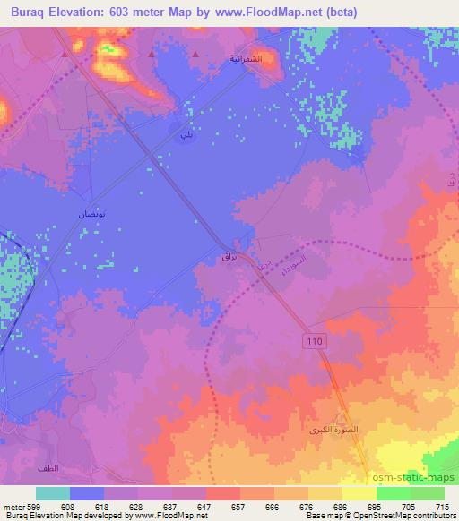 Buraq,Syria Elevation Map