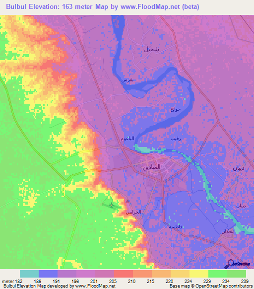 Bulbul,Syria Elevation Map
