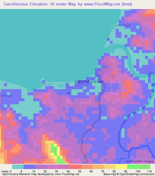 Garchitorena,Philippines Elevation Map