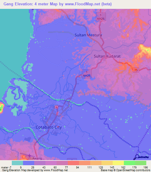 Gang,Philippines Elevation Map