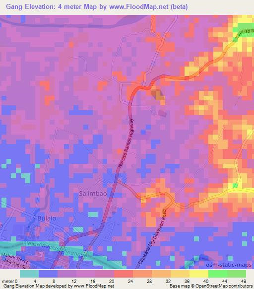 Gang,Philippines Elevation Map