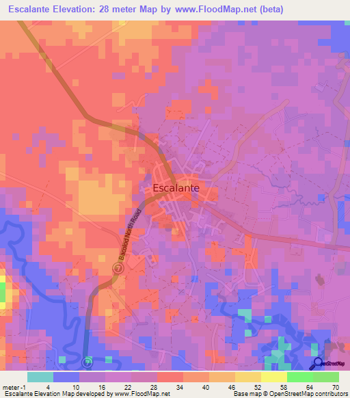 Escalante,Philippines Elevation Map