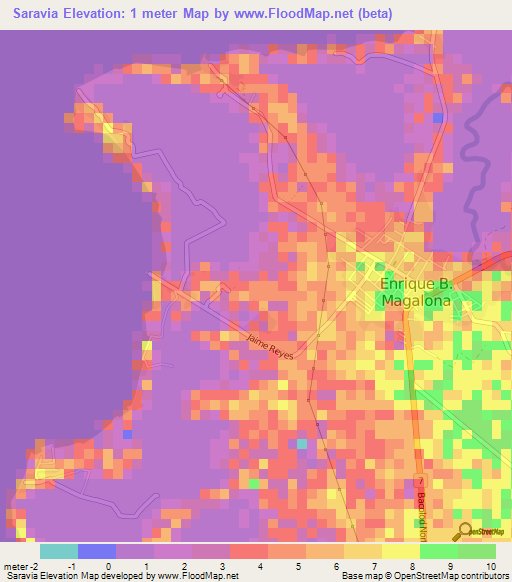 Saravia,Philippines Elevation Map