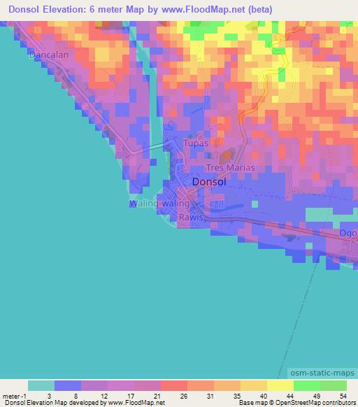 Donsol,Philippines Elevation Map