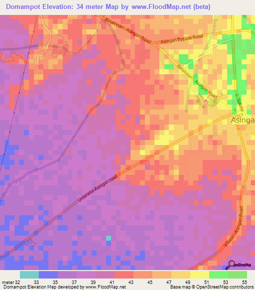 Domampot,Philippines Elevation Map