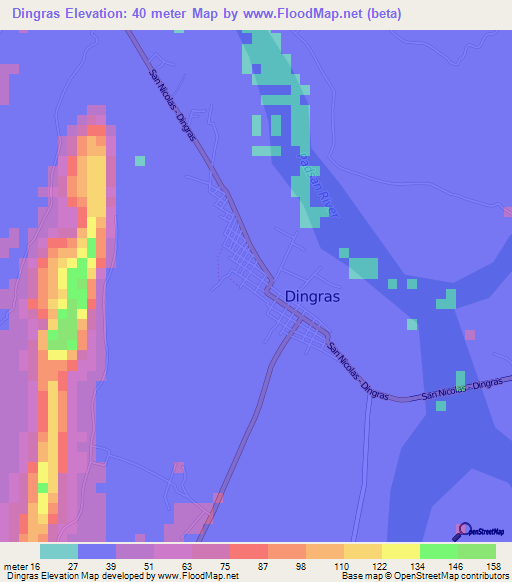 Dingras,Philippines Elevation Map