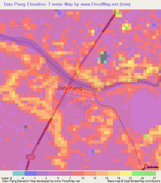 Datu Piang,Philippines Elevation Map