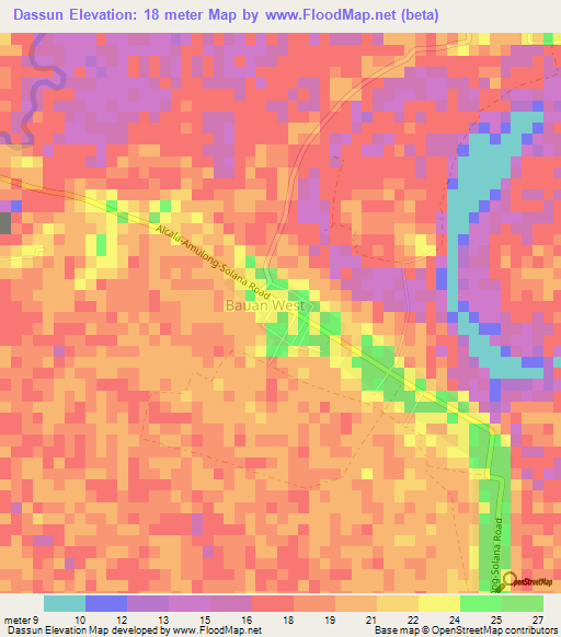Dassun,Philippines Elevation Map
