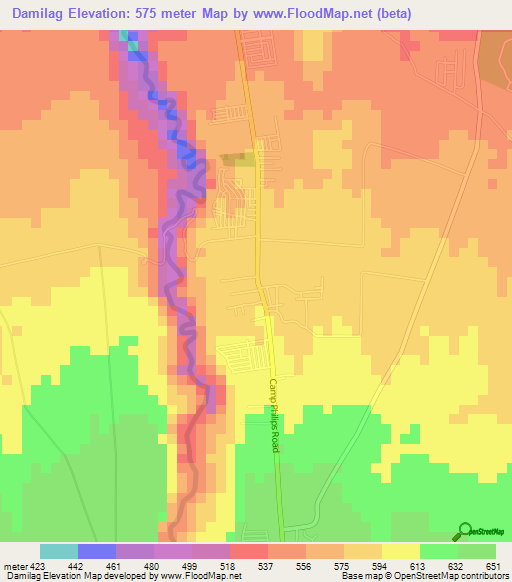 Damilag,Philippines Elevation Map