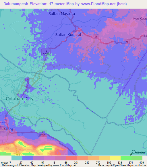 Dalumangcob,Philippines Elevation Map