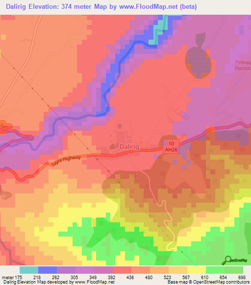 Dalirig,Philippines Elevation Map