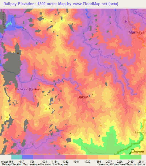 Dalipey,Philippines Elevation Map