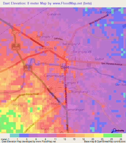 Daet,Philippines Elevation Map