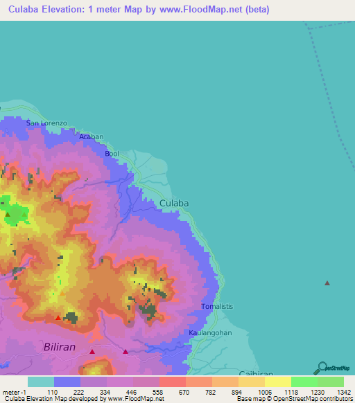 Culaba,Philippines Elevation Map