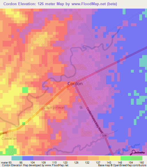 Cordon,Philippines Elevation Map