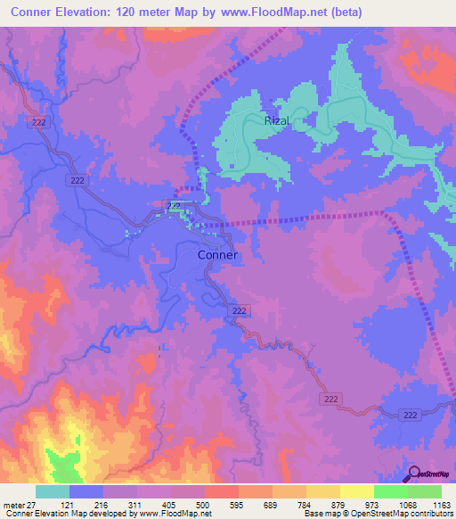 Conner,Philippines Elevation Map