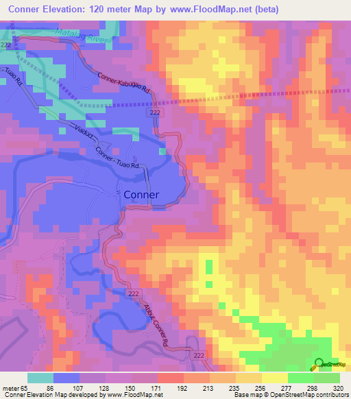 Conner,Philippines Elevation Map