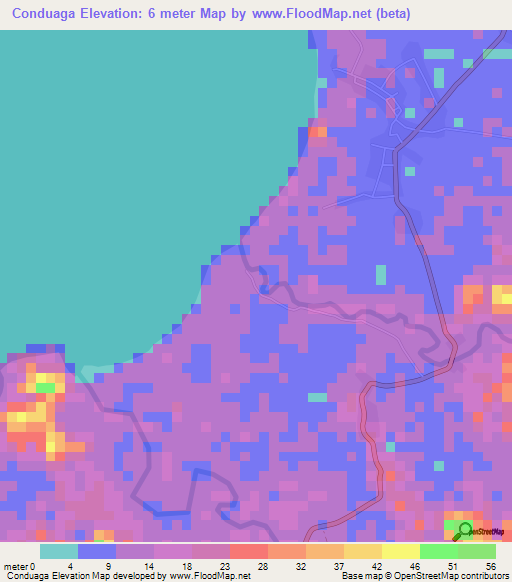 Conduaga,Philippines Elevation Map