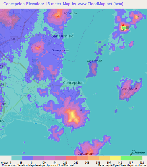 Concepcion,Philippines Elevation Map
