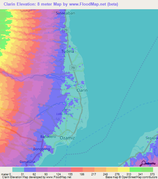 Clarin,Philippines Elevation Map