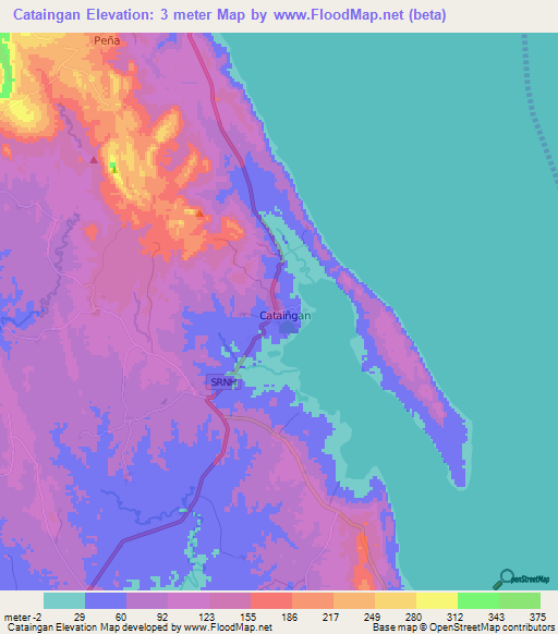 Cataingan,Philippines Elevation Map