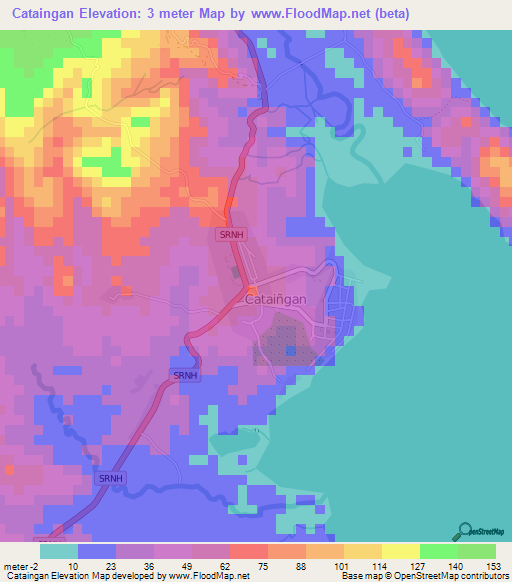 Cataingan,Philippines Elevation Map