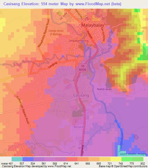 Casisang,Philippines Elevation Map