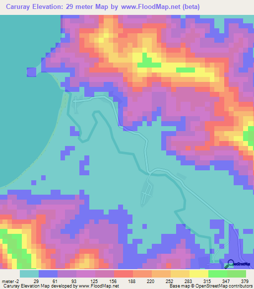 Caruray,Philippines Elevation Map