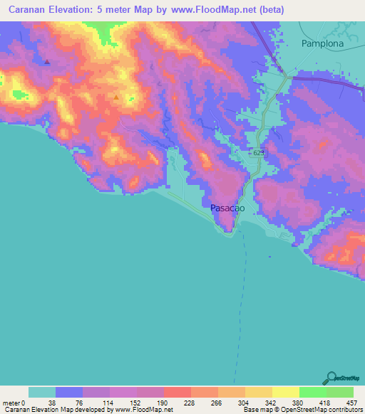 Caranan,Philippines Elevation Map