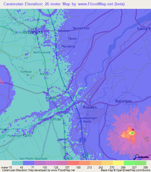 Caramutan,Philippines Elevation Map