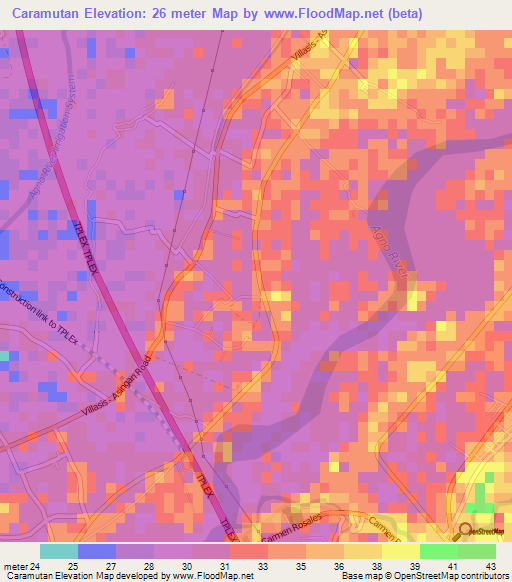 Caramutan,Philippines Elevation Map