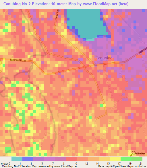 Canubing No 2,Philippines Elevation Map