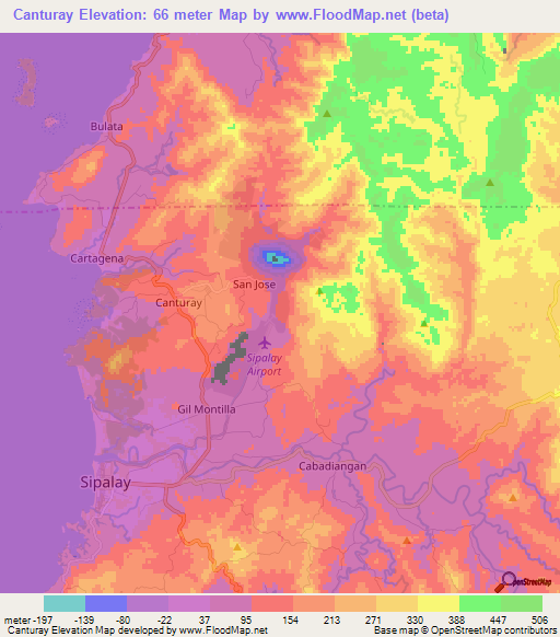 Canturay,Philippines Elevation Map