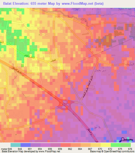Balat,Syria Elevation Map
