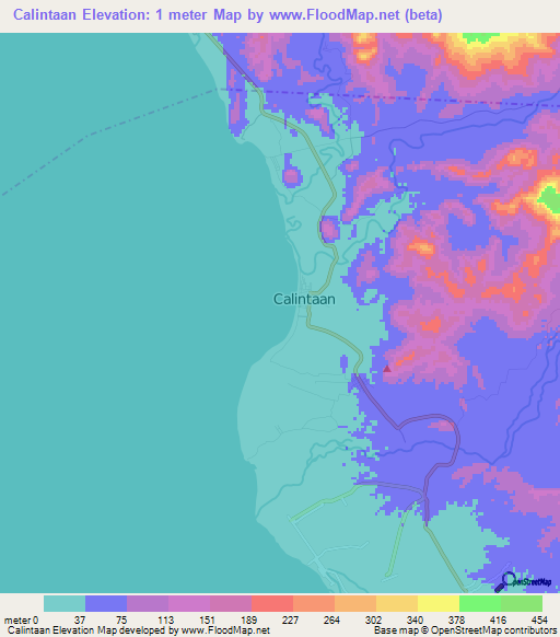 Calintaan,Philippines Elevation Map