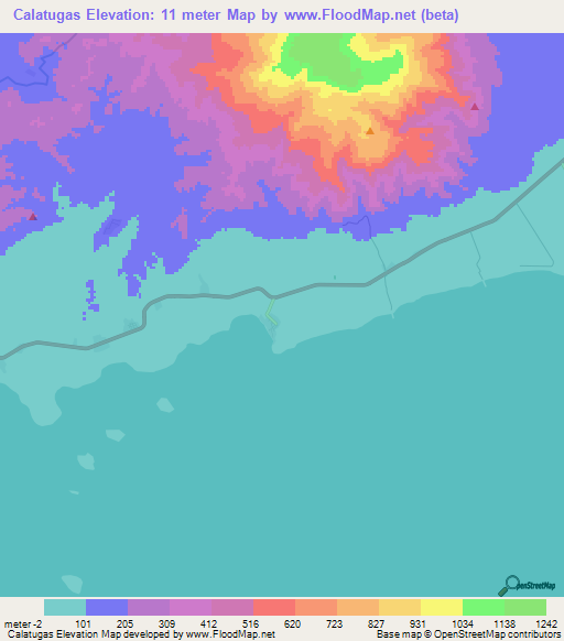 Calatugas,Philippines Elevation Map