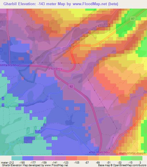 Gharbil,Syria Elevation Map
