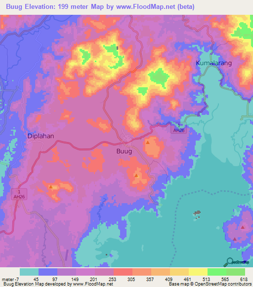 Buug,Philippines Elevation Map
