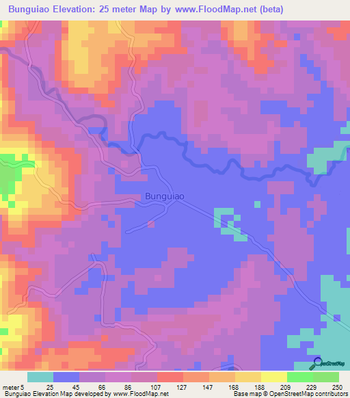 Bunguiao,Philippines Elevation Map