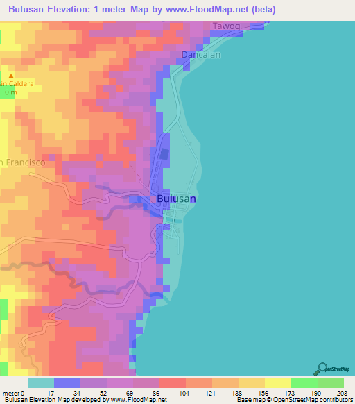 Bulusan,Philippines Elevation Map