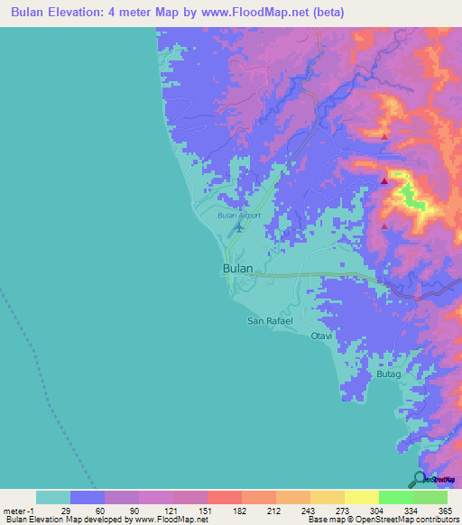 Bulan,Philippines Elevation Map