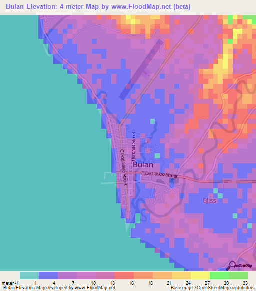 Bulan,Philippines Elevation Map