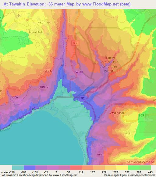 At Tawahin,Syria Elevation Map