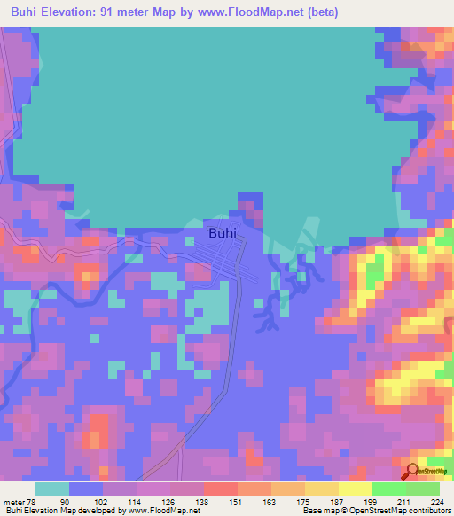 Buhi,Philippines Elevation Map